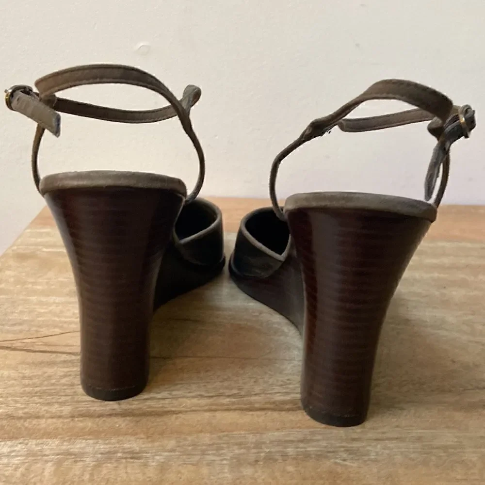 Lauren Ralph Lauren  Wedgem Leather Shoes Vintage Iredescent